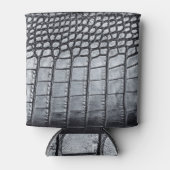 Luxuriöse schwarze Krokodilhaut Textur Dosenkühler (Vorderseite)