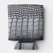 Luxuriöse schwarze Krokodilhaut Textur Dosenkühler (Rückseite)
