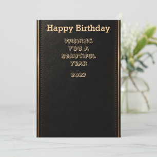 Luxuriöse schwarze Ledertasche zum Geburtstag – El Dankeskarte