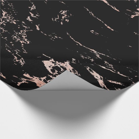 Luxuriöse Schwarze Rose Geschenkpapier (Ecke)