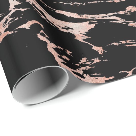 Luxuriöse Schwarze Rose Geschenkpapier (Rolleneckpunkt)