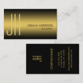 Luxuriöse schwarze und goldene elegante Visitenkar Visitenkarte (Vorne/Hinten)