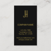 Luxuriöse schwarze und goldene elegante Visitenkar Visitenkarte (Rückseite)