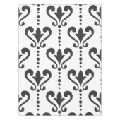 Luxuriöse schwarze und weiße Damaskus Tischdecke (Vorderseite)