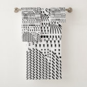 LUXURIÖSE SCHWARZE UND WEISSE WELLEN BADHANDTUCH SET (Insitu)