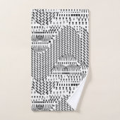 LUXURIÖSE SCHWARZE UND WEISSE WELLEN BADHANDTUCH SET (Handtuch)