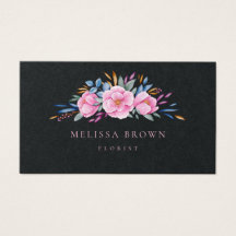 Luxuriöse schwarzrosa Floral Moderne Wasserfarbe Q