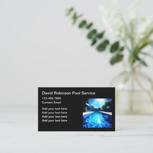 Luxuriöse Schwimmbad-Services Visitenkarte (Stehend Vorderseite)