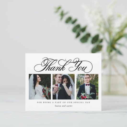 Luxuriöse Script EDITABLE FARBE Vielen Dank, dass Postkarte (Stehend Vorderseite)