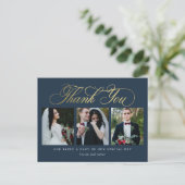 Luxuriöse Script EDITABLE FARBE Vielen Dank, dass Postkarte (Stehend Vorderseite)