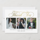 Luxuriöse Script-Hochzeit Danke, Card Imitats Foil Dankeskarte (Vorderseite)