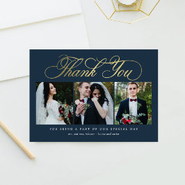 Luxuriöse Script-Hochzeit Danke, Card Imitats Foil Dankeskarte