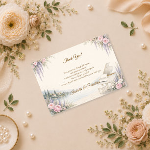 Luxuriöse Seepiano-Romanze-Hochzeit Dankeskarte