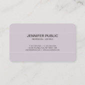 Luxuriöse Seide Modernes Design Lila Stilvoll Schl Visitenkarte (Rückseite)