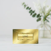 Luxuriöse Shimmery Gold mit Beruflichem Logo Visitenkarte (Stehend Vorderseite)