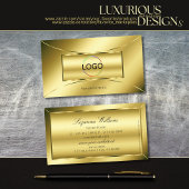 Luxuriöse Shimmery Gold mit Beruflichem Logo Visitenkarte