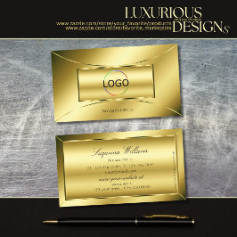 Luxuriöse Shimmery Gold mit Beruflichem Logo Visitenkarte