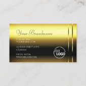 Luxuriöse Shimmery Gold Sparkle Diamonds mit Logo Visitenkarte (Rückseite)
