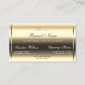 Luxuriöse Shimmery Golden Yellow Glitzer Initials Visitenkarte (Rückseite)