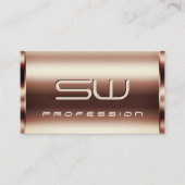 Luxuriöse Shimmery Rose Golden Imitats 3D-Initiale Visitenkarte (Vorderseite)