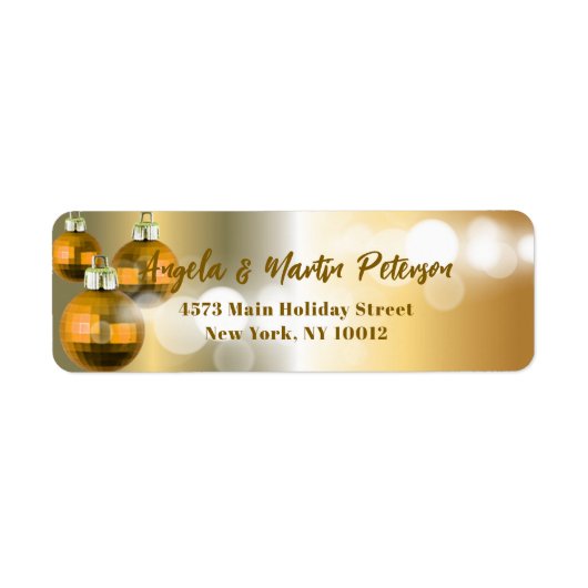 Luxuriöse Shiny Gold Baubles Metallic-Adresse (Vorne)