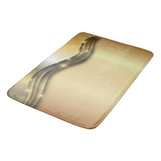 Luxuriöse Shiny Sparkling Gold Layered Abstrakt Badematte (Schrägansicht)