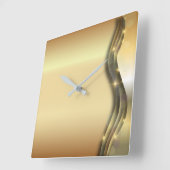 Luxuriöse Shiny Sparkling Gold Layered Abstrakt Quadratische Wanduhr (Winkel)