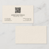Luxuriöse Signatur Creme Moderne, einfach Beruflic Visitenkarte (Vorne/Hinten)