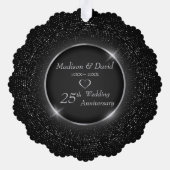 Luxuriöse Silber glänzende Rahmen Hochzeitsfeier Ornament Karte (Rückseite)