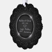 Luxuriöse Silber glänzende Rahmen Hochzeitsfeier Ornament Karte (Links)