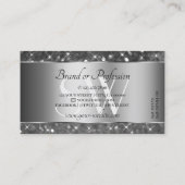 Luxuriöse Silber Glitzer Luminous Stars und Initia Visitenkarte (Rückseite)