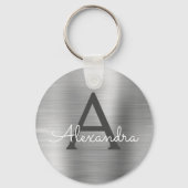 Luxuriöse Silber-Imitate Edelstahl-Monogramm Schlüsselanhänger (Vorderseite)