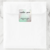 Luxuriöse Silber Shimmer Minze Kerzen Labels Quadratischer Aufkleber (Tasche)