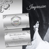 Luxuriöse Silber Verzierte Dekoration mit Logo Prä Visitenkarte