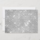 luxuriöse Silberfunkelfolie-Monogramm Mitteilungskarte (Rückseite)