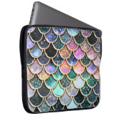 Luxuriöse silberne Glitzer Mermaid Scales Laptopschutzhülle (Vorne Rechts)