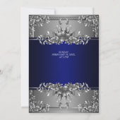 Luxuriöse Silver Carving Floral Wedding Einladung (Rückseite)