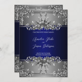 Luxuriöse Silver Carving Floral Wedding Einladung (Vorne/Hinten)