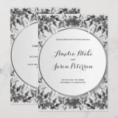 Luxuriöse Silver Carving Foliage Wedding Einladung (Vorne/Hinten)