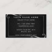 Luxuriöse Silver Frame und Text Black Beruflich Visitenkarte (Rückseite)