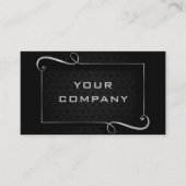 Luxuriöse Silver Frame und Text Black Beruflich Visitenkarte (Vorderseite)