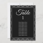 Luxuriöse Silver Frame Wedding Chart Card Karte (Vorderseite)