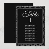 Luxuriöse Silver Frame Wedding Chart Card Karte (Vorne/Hinten)