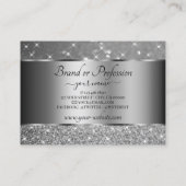 Luxuriöse Silver Glitzer Luminous Sparkle Stars Visitenkarte (Rückseite)