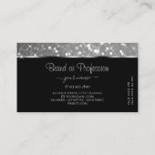 Luxuriöse Silver Glitzer Luminous Stars Elegante Visitenkarte (Rückseite)