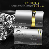 Luxuriöse Silver Gold Dekor Glamour Jewels Initial Visitenkarte