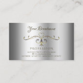 Luxuriöse Silver Gold Verziert Corners Initials El Visitenkarte (Rückseite)