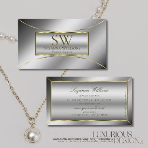 Luxuriöse Silver Luminous Gold Dekoration mit Mono Visitenkarte