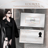 Luxuriöse Silver Rose Gold Dekoration mit Logos un Visitenkarte