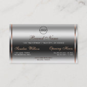 Luxuriöse Silver Rose Gold Sparkle Glitzer Logo hi Visitenkarte (Rückseite)